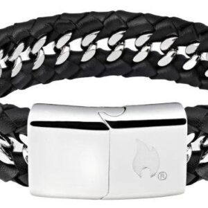 Steel Braided Leather Bracelet